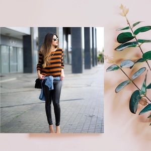 ZARA Tuxedo Vegan Leather Leggings